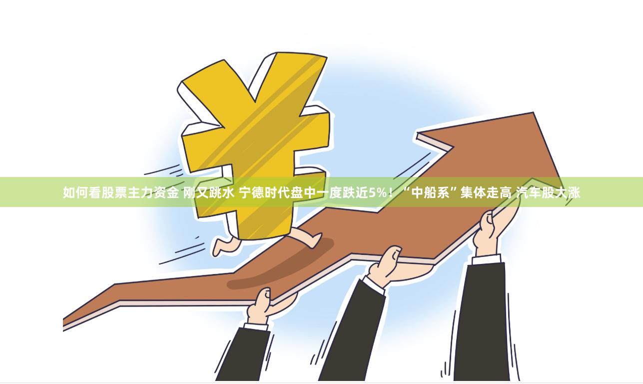 如何看股票主力资金 刚又跳水 宁德时代盘中一度跌近5%！“中船系”集体走高 汽车股大涨