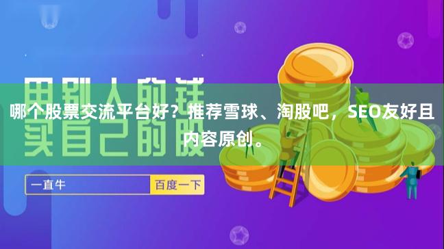 哪个股票交流平台好？推荐雪球、淘股吧，SEO友好且内容原创。